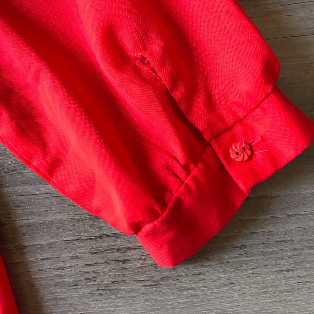 Vtg Red Ruffle Top - Picture 5 of 5